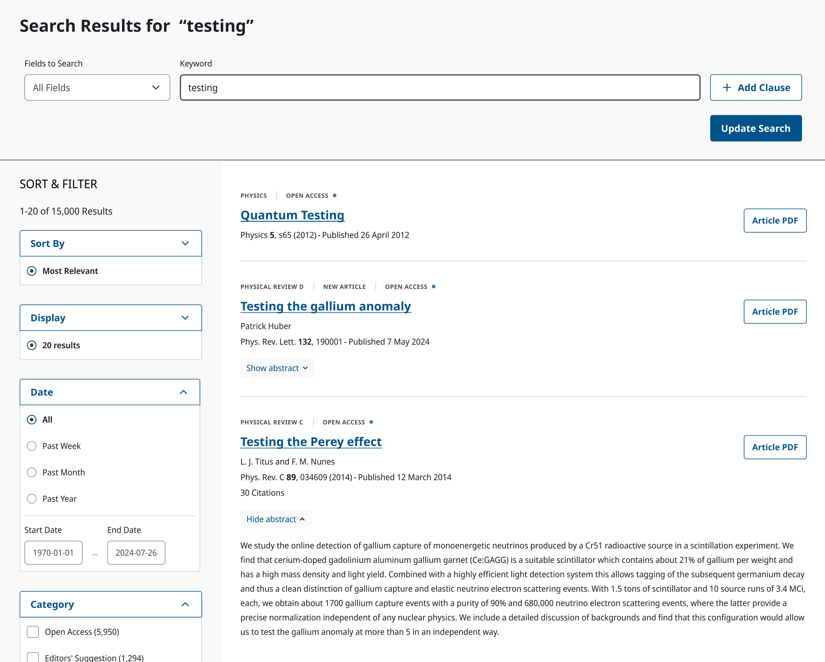 AFTER: Search results page.